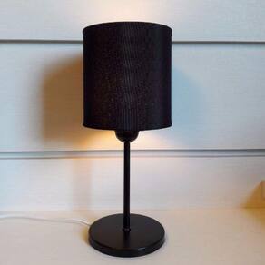 Abajur de Mesa Preto Tecido Cilindrica 14x15cm Preto Bivolt
