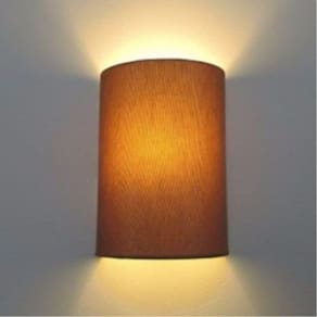 Arandela Meia Cana Retro em Tecido 25/18x10cm Palha Bivolt