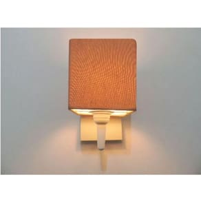 Arandela Quadrada Base Branco em Tecido 14x14cm Palha Bivolt