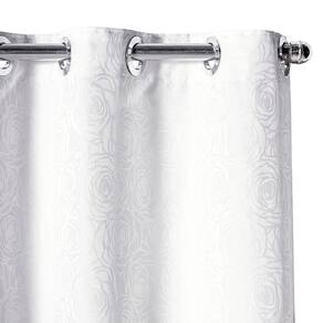 Cortina Jacquard Atenas Flowers 2,70 m x 1,60 m Branco
