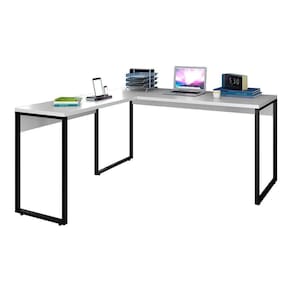Mesa de Escritório em L 150x150 Studio Industrial Branco