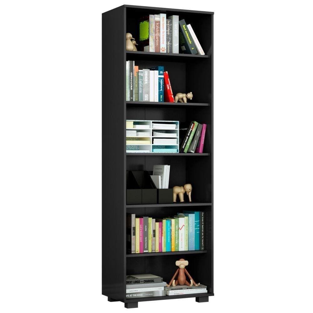 Estante Livreiro 6 Prateleiras Office Móveis Leão Preto