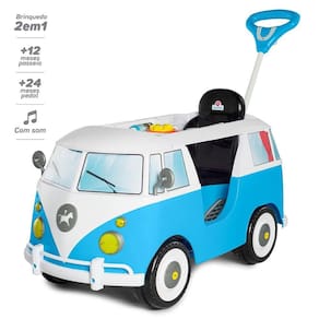 Carrinho de Passeio Calesita Kombina c/ Haste e Pedal - Azul