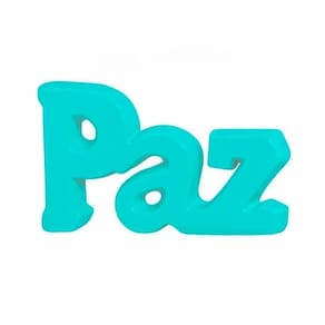 Palavra Paz Em Cerâmica Decoração De Sala - Azul Ciano