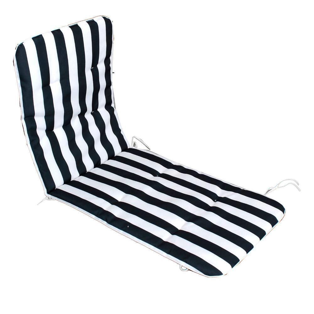 Almofada para Espreguiçadeira 3x58x170cm Azul e Branco