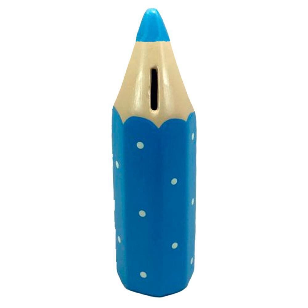 Cofre Lápis De Cor Grande Escolar Em Cerâmica Decor - Azul