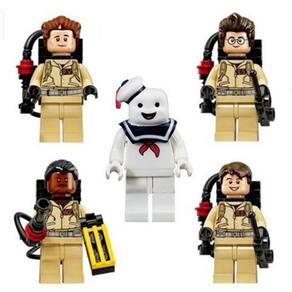 Kit 5 Bonecos Caça Fantasmas Ghostbusters Bloco De Montar
