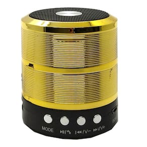 Mini Caixa De Som Portátil Bluetooth Mp3 Ws - 887 Dourada