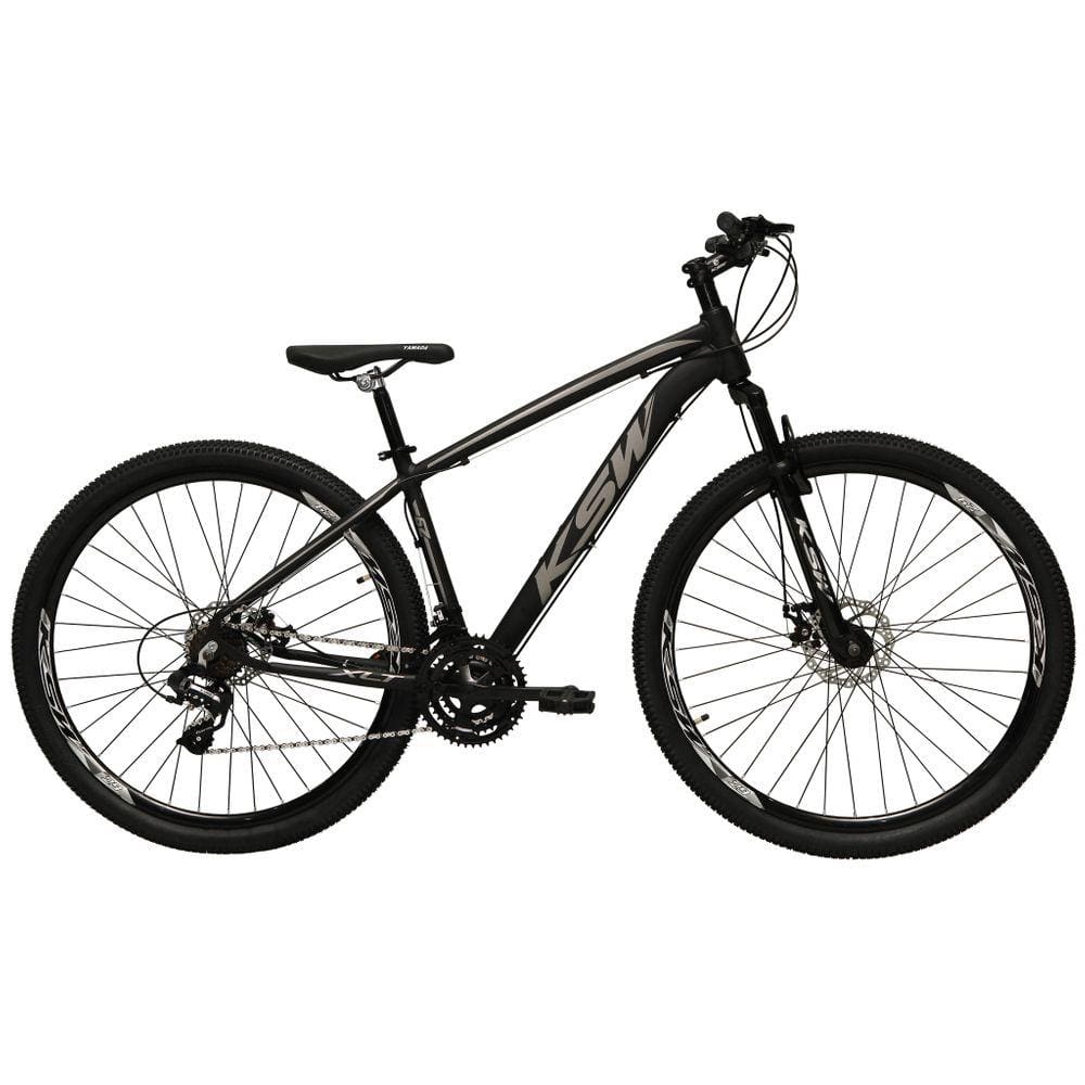 Bicicleta Aro 29 Ksw Xlt 24v Freio A Disco Suspensão Mountain Bike Alumínio - Preto/Prata