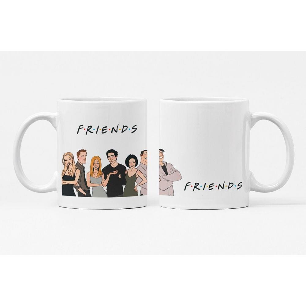 Caneca ECF Friends Branca Porcelana 325ml