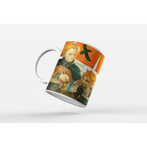 Caneca ECF Naruto e Boruto Branca Porcelana 325ml