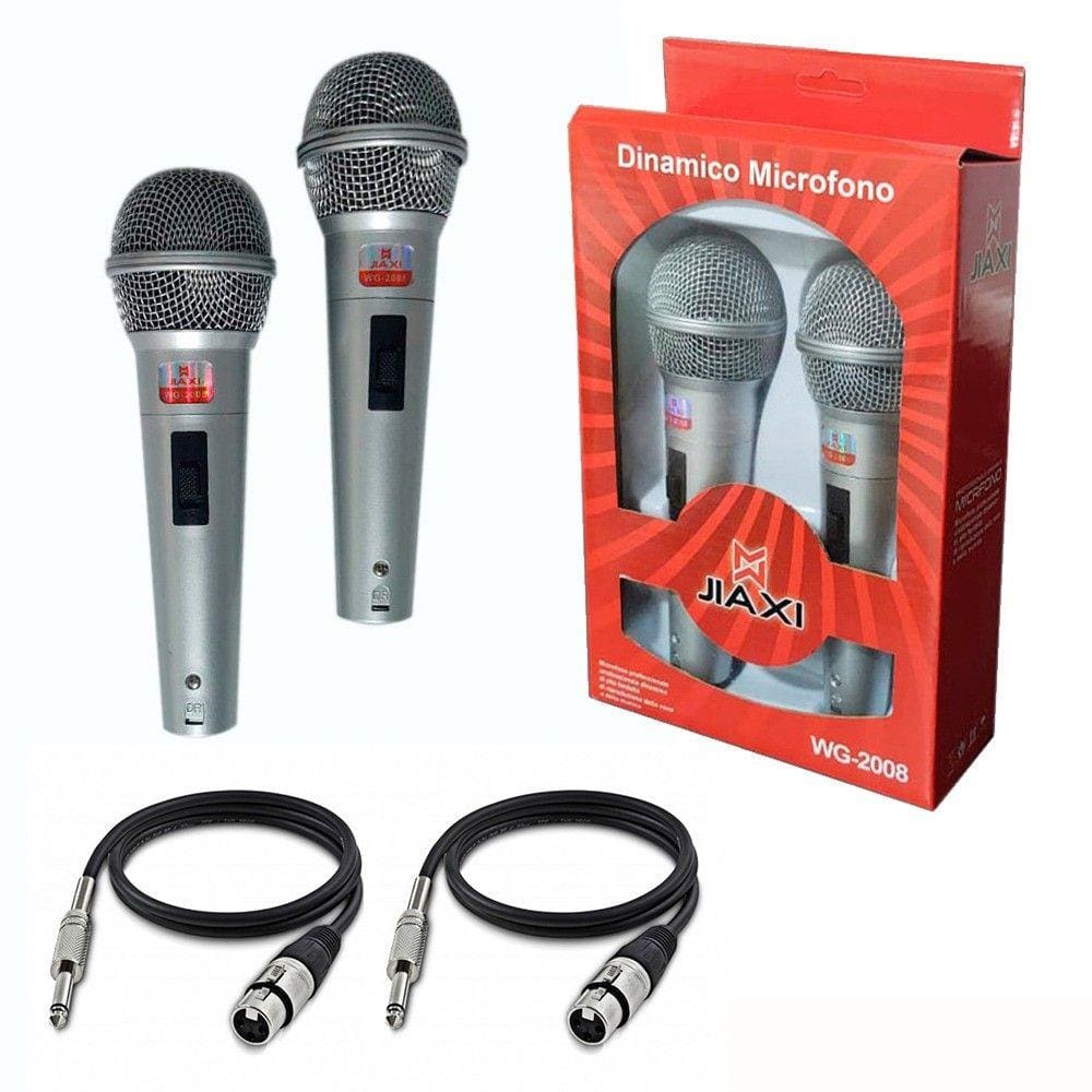 kit 2 Microfones Dinâmico Profissional C/ Fio Importado