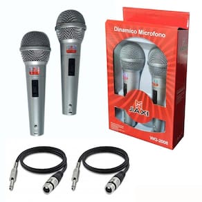 kit 2 Microfones Dinâmico Profissional C/ Fio Importado