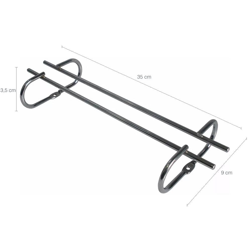 Kit 6 Suportes Organizador Armário Porta Taças Cromado 35cm