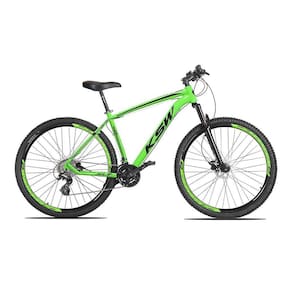 Bicicleta Aro 29 KSW XLT Altus 24v e Trava Verde Neon com Preto 21