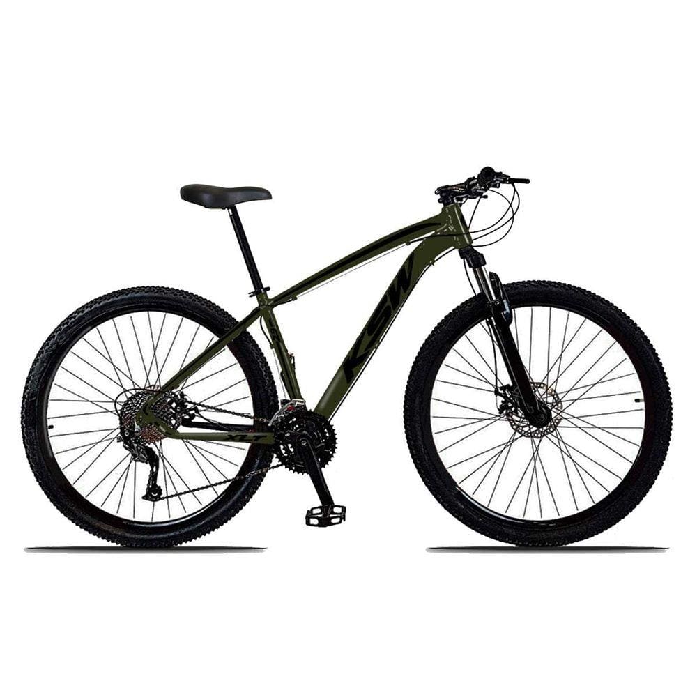Bicicleta Aro 29 KSW XLT Altus 24v e Trava Verde Pérola com Preto 21