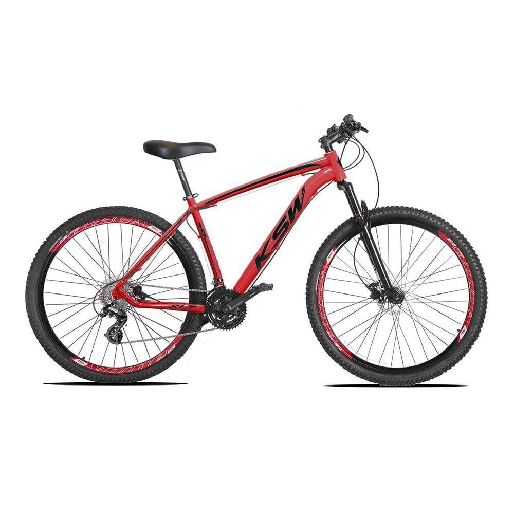 Bicicleta Aro 29 KSW XLT Altus 24v e Trava Vermelho com Preto 15