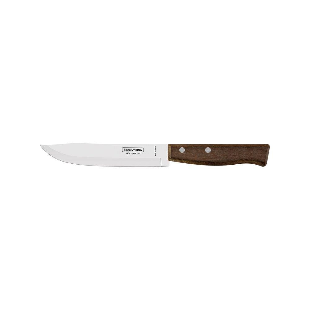 Faca para Cozinha Tramontina Tradicional com Lâmina em Aço Inox e Cabo em Madeira Natural 6&quot; Tramontina
