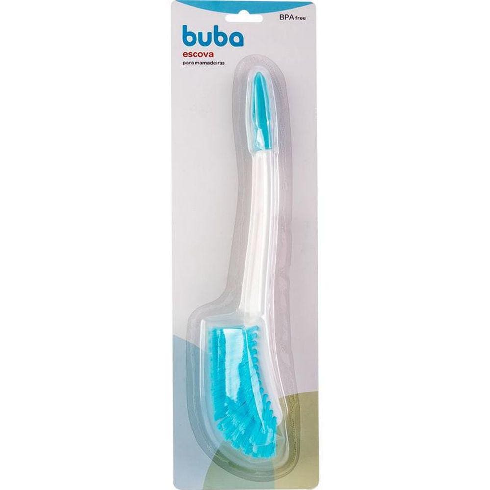 Escova Para Mamadeira Com Limpador De Bico Azul - Buba