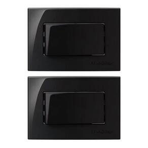 2 Interruptor Tecla Simples Embutir para Móvel Preto Margirius