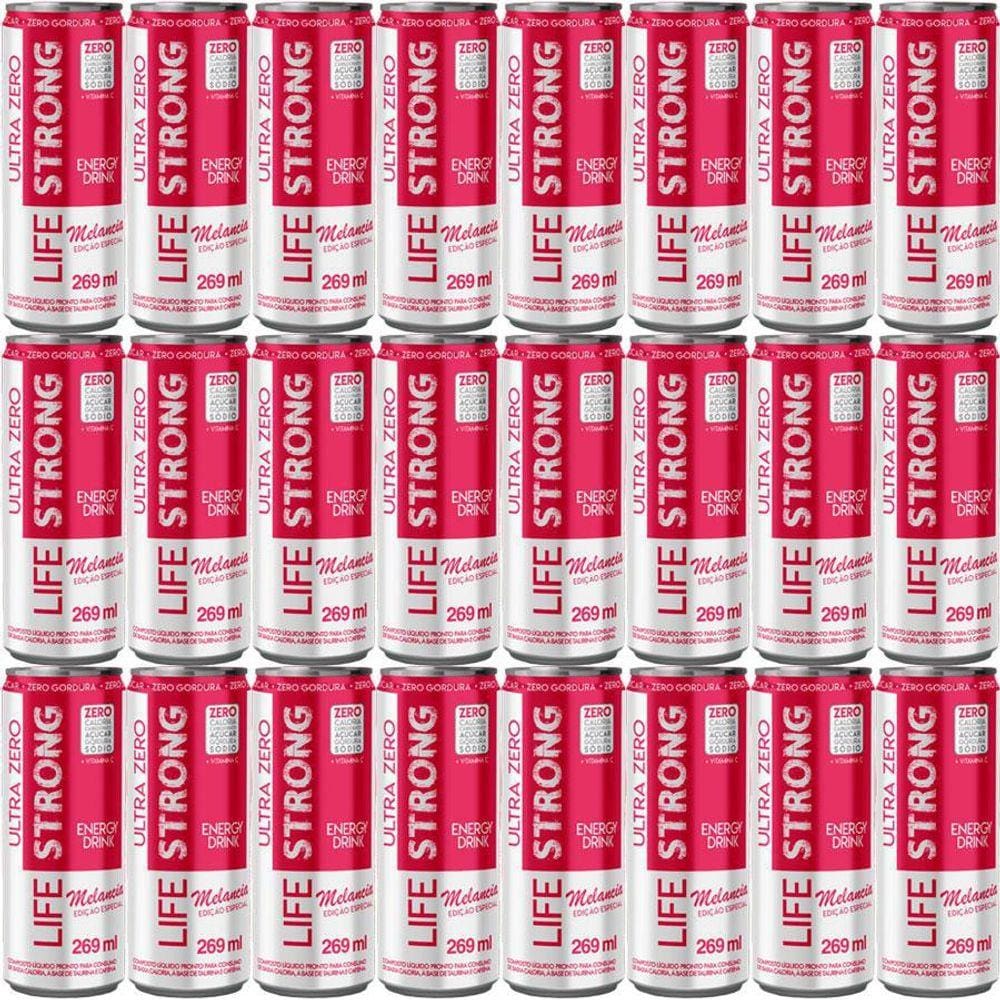 Energético Life Strong Energy Drink 24 Unidades Melancia