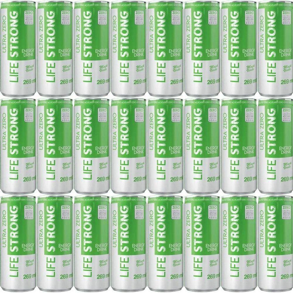 Energético Life Strong Energy Drink 24 Unidades Maça Verde
