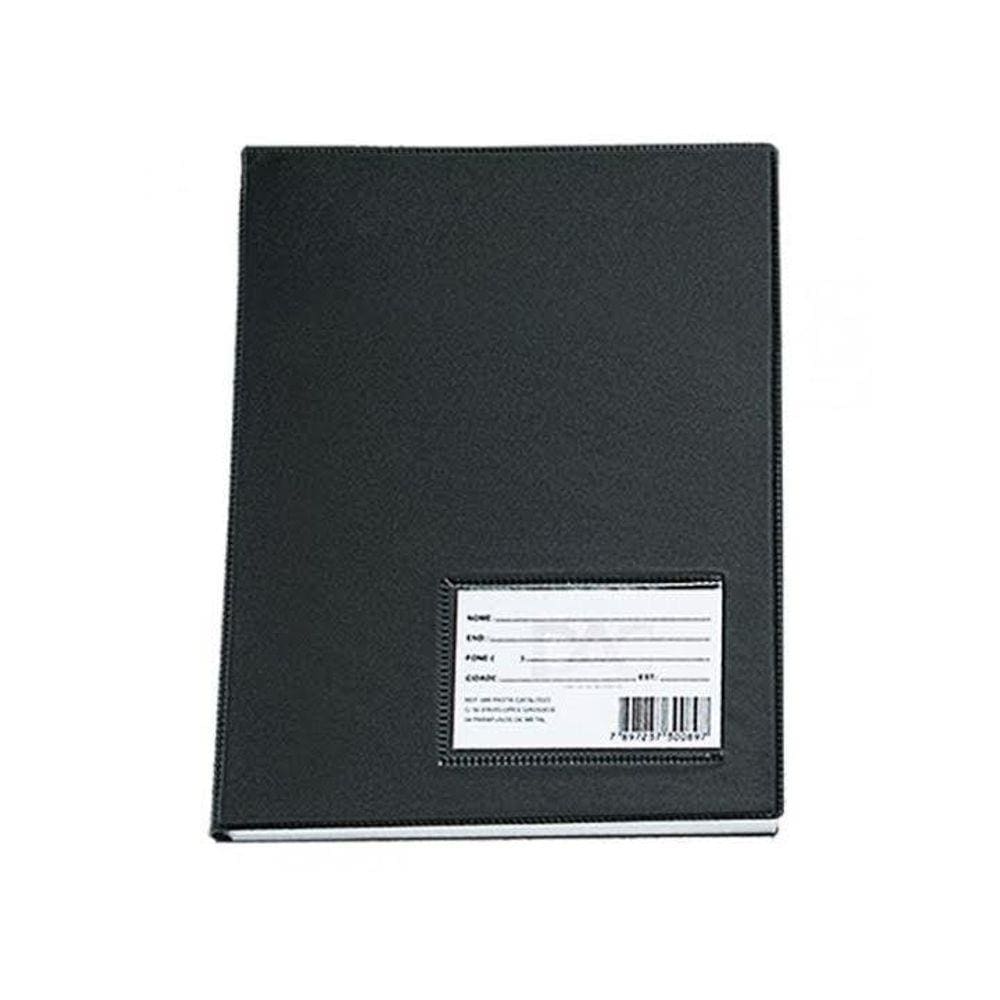 Pasta Catalogo A3 Com 30 Plasticos Preta - 155Pr