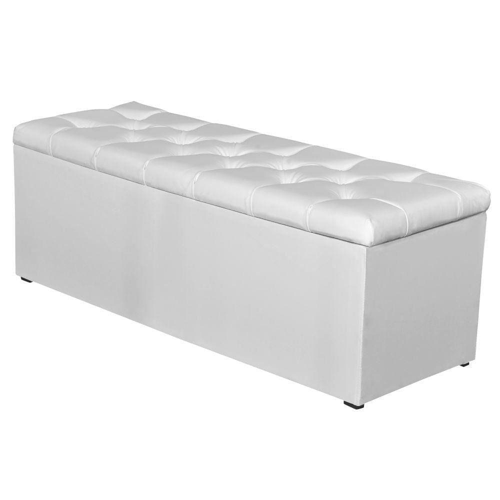 Calçadeira Baú 160cm Paris Corino Branco