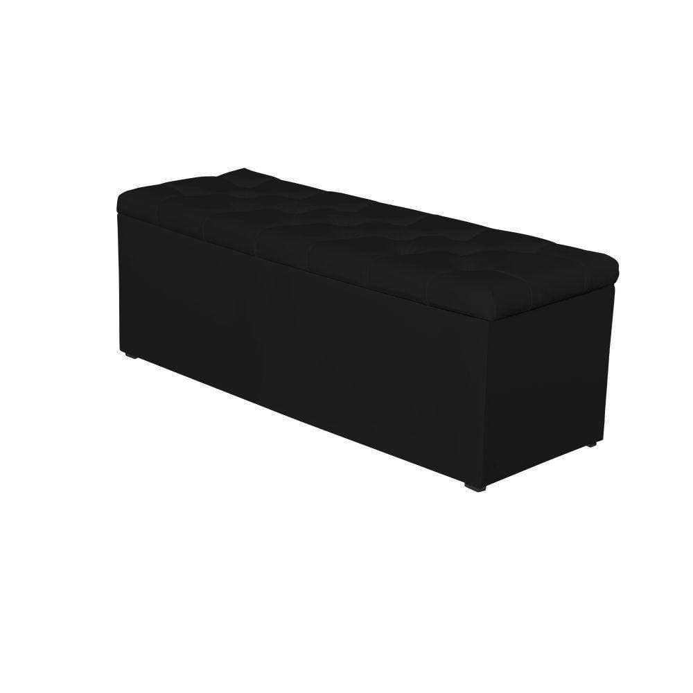 Calçadeira Baú 160cm Paris Corino Preto