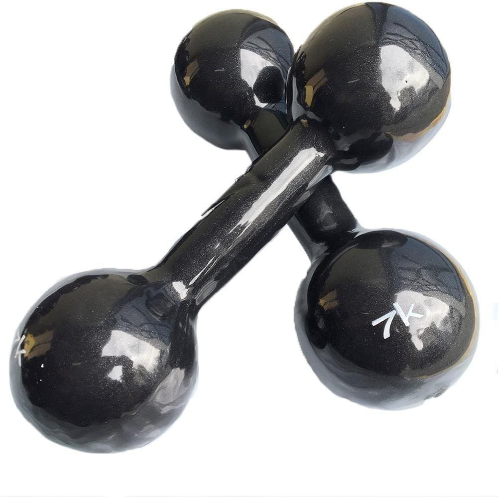 Par de Halteres Bola Cotonete Ahead Sports Preto 7kg