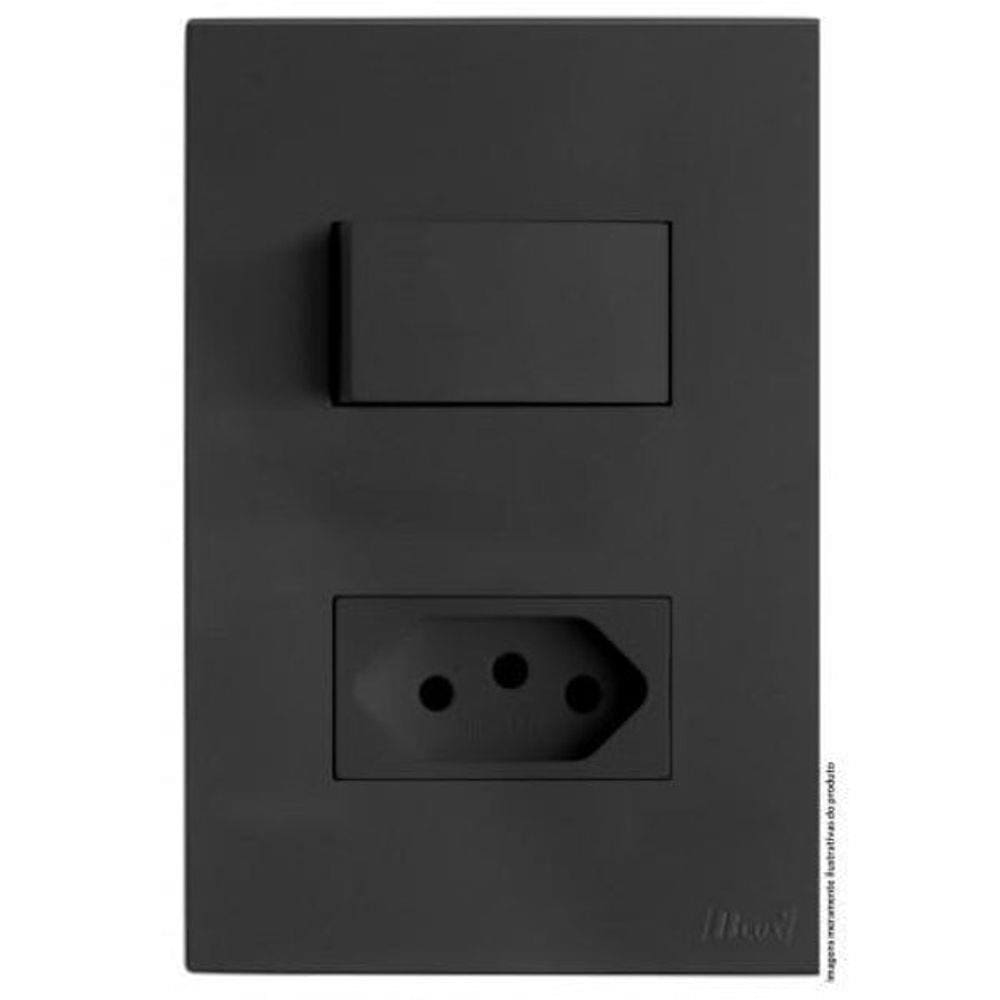 Kit Interruptor + Tomada 10A 4X2 Brs12224-6Gf
