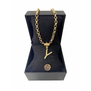 Colar Feminino Elo Português Grosso 6mm Letra "Y"