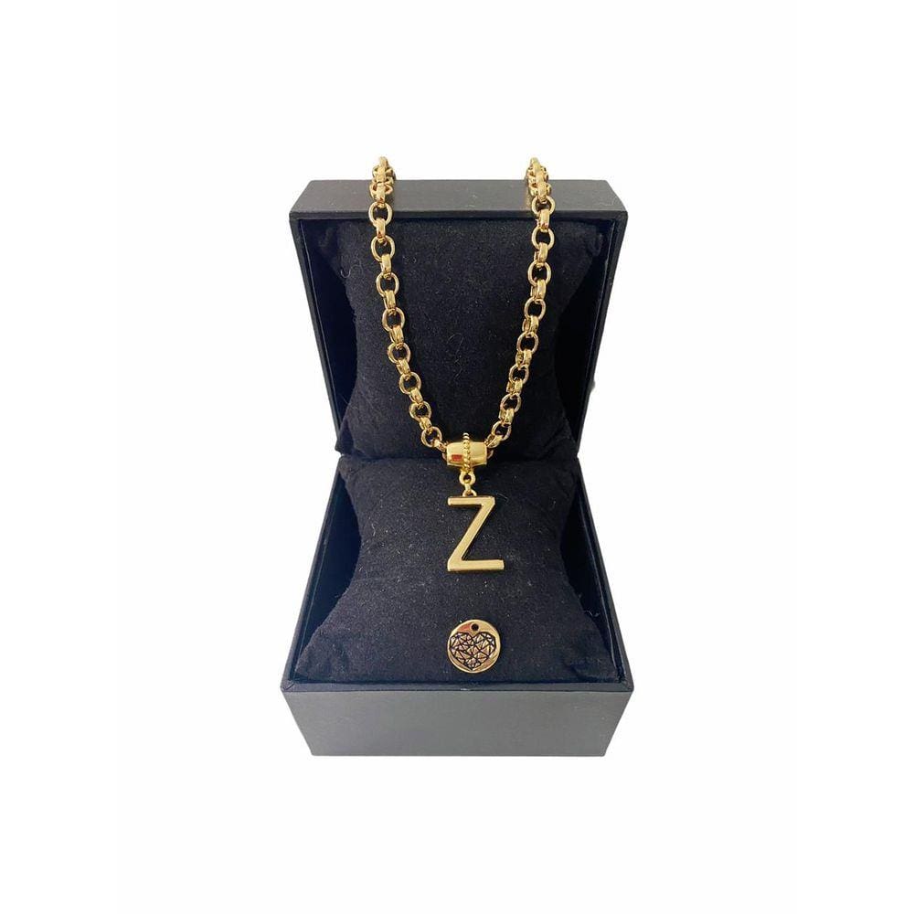 Colar Feminino Elo Português Grosso 6mm Letra "Z"
