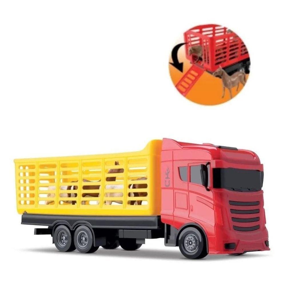 Caminhão Cowboy Rodeio Transporta Cavalos E Bois - Brinquedo
