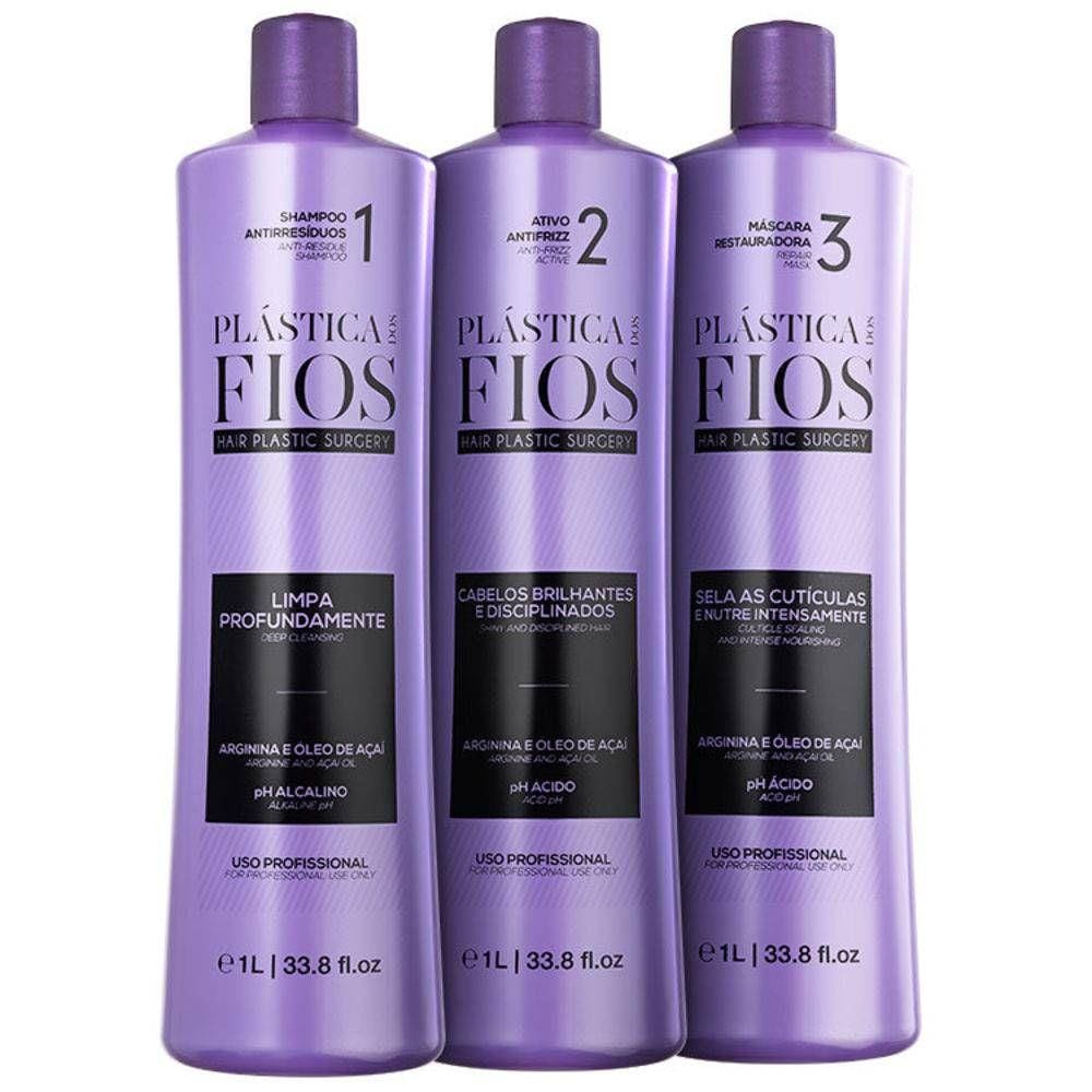Plástica Dos Fios Cadiveu Selagem Térmica Kit - 3 X 1l