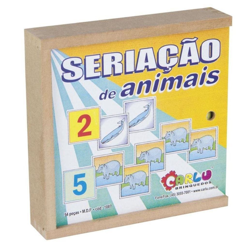 Seriação de Animais - 54 peças - Carlu - MDF - 1087