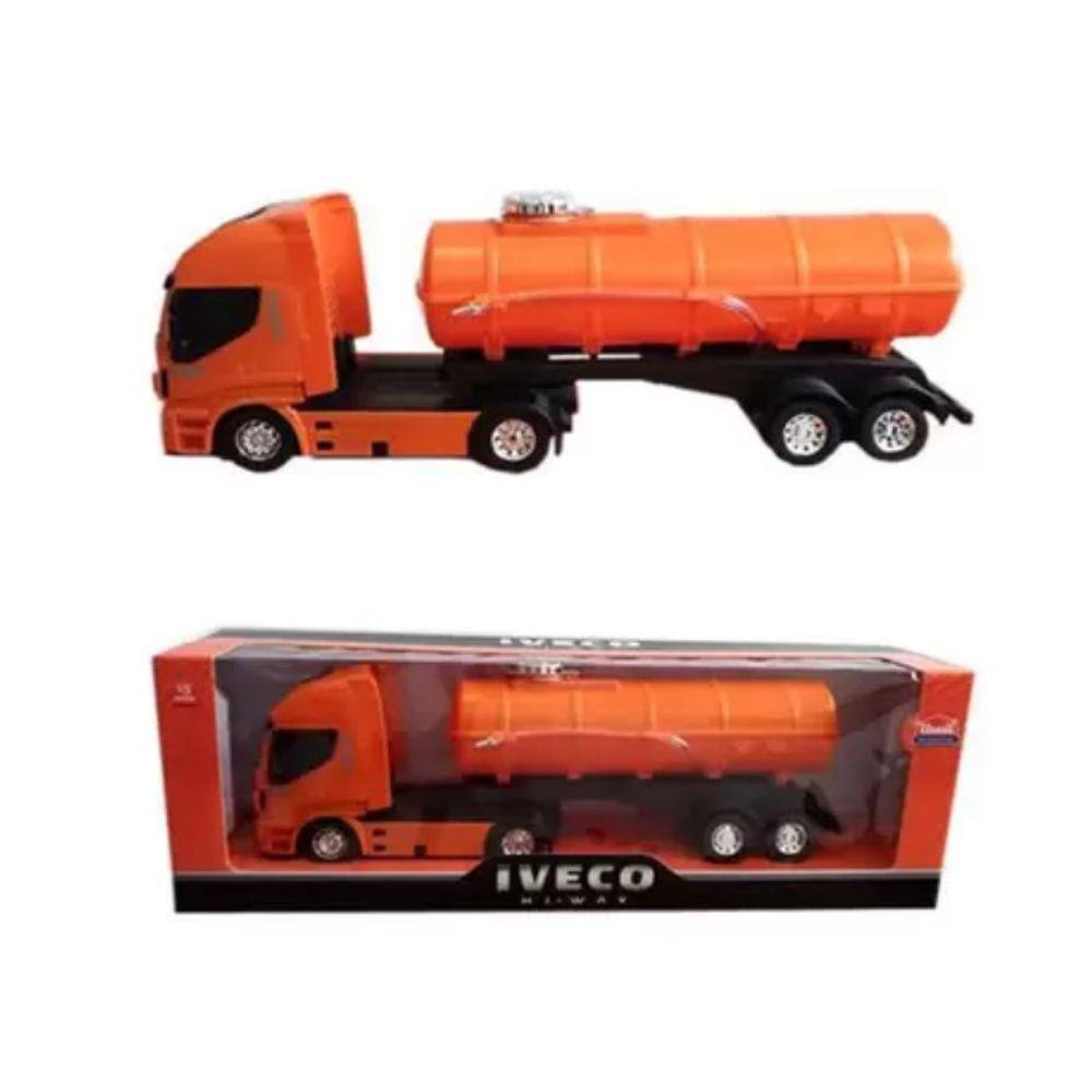 Caminhao Brinquedo Iveco Hi-way Pa Carregadeira New Holland