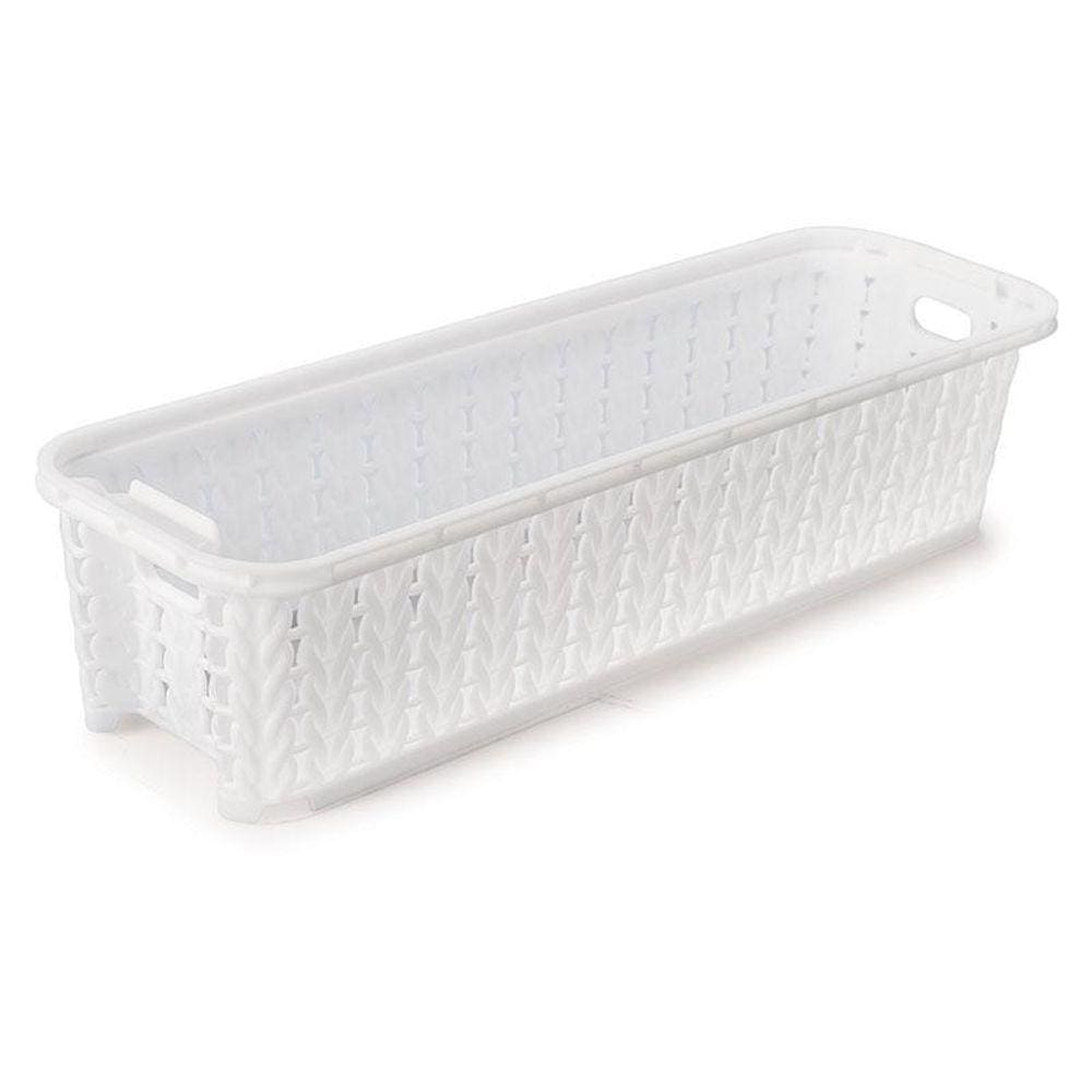 Cesta De Plástico Retangular Organizadora 920Ml Branco
