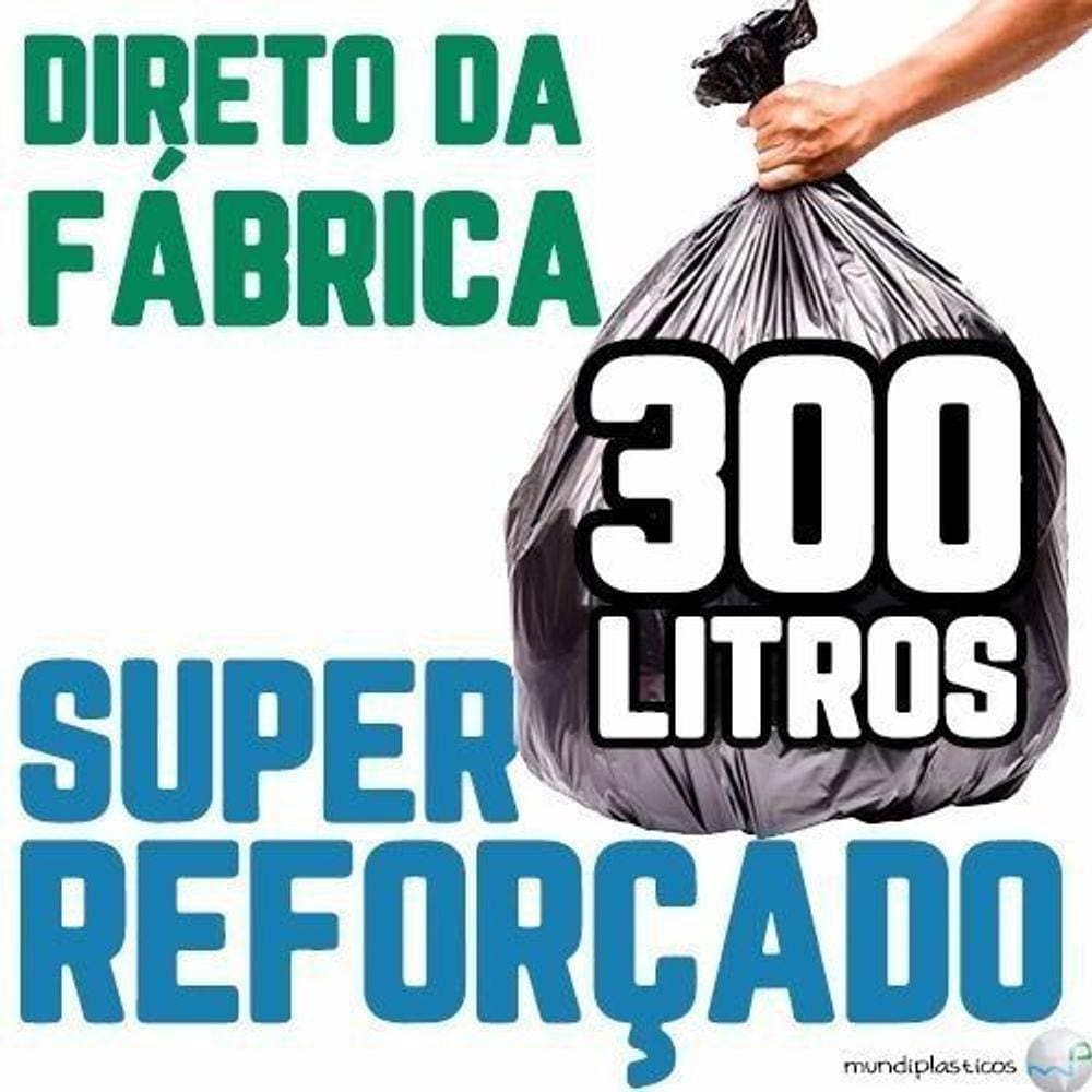Saco De Lixo 300 Litros 100Un Preto Super Reforçado