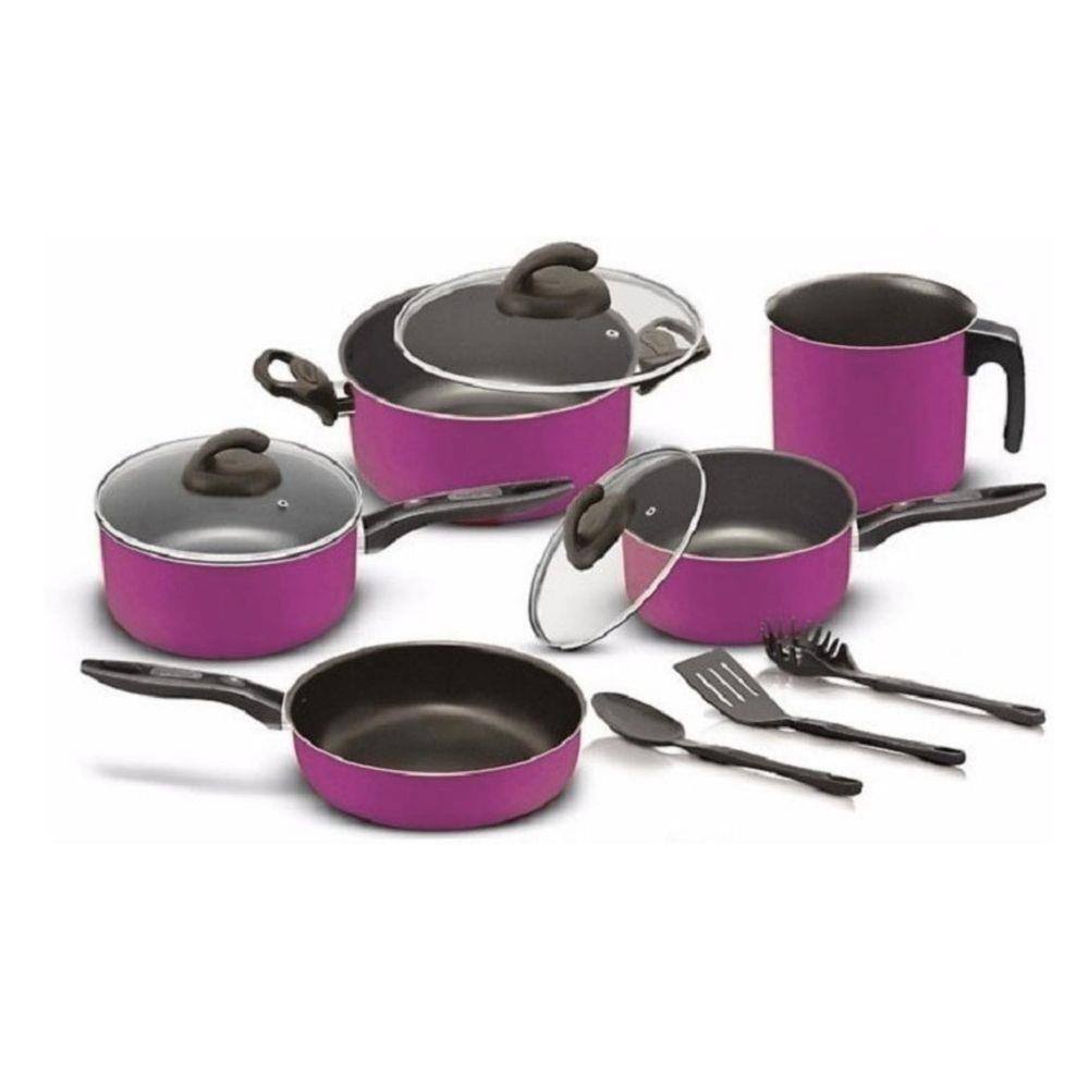 Conjunto De Panelas Teflon 08 Peças Elegan Roxo/Purpura