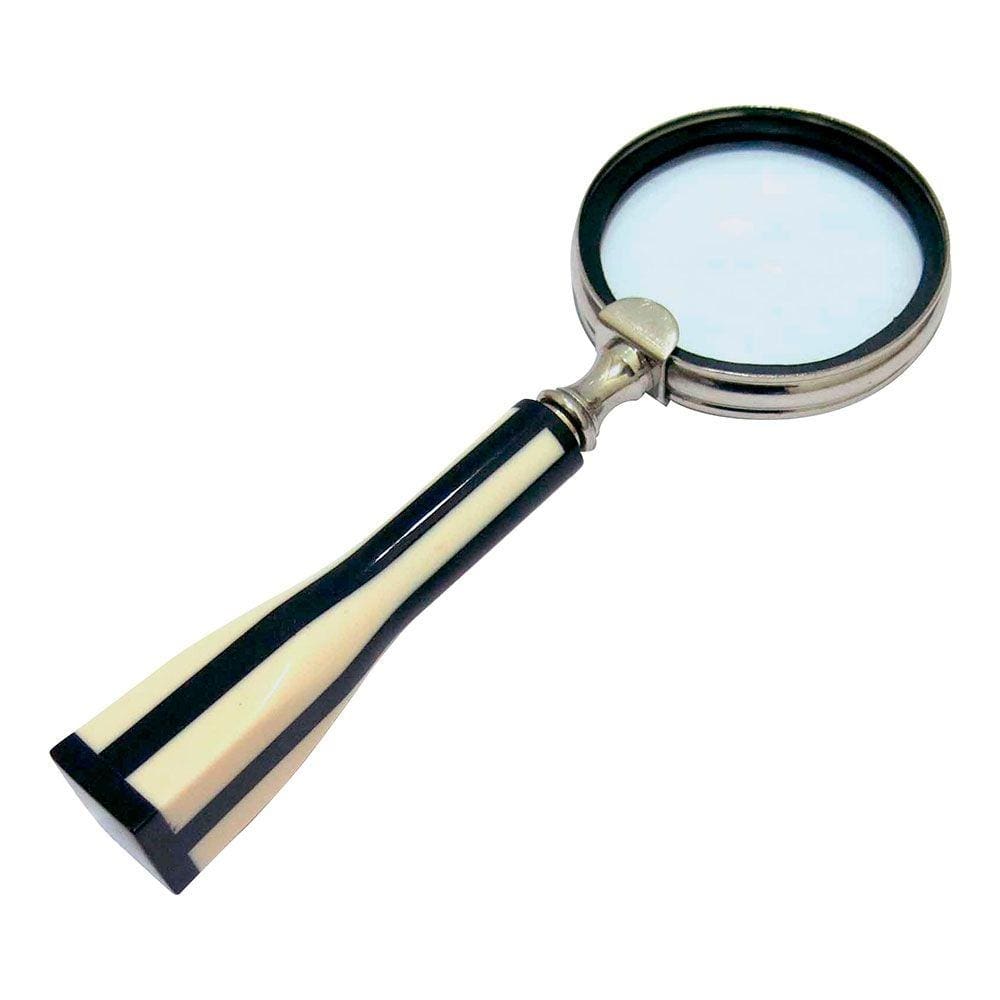 Lupa de Aumento Decorativa com Cabo em Resina Bege e Preto 19,5cm MEI0060 BTC