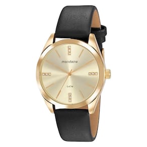 Relógio Feminino Mondaine Preto e Dourado - 76732LPMVDH1