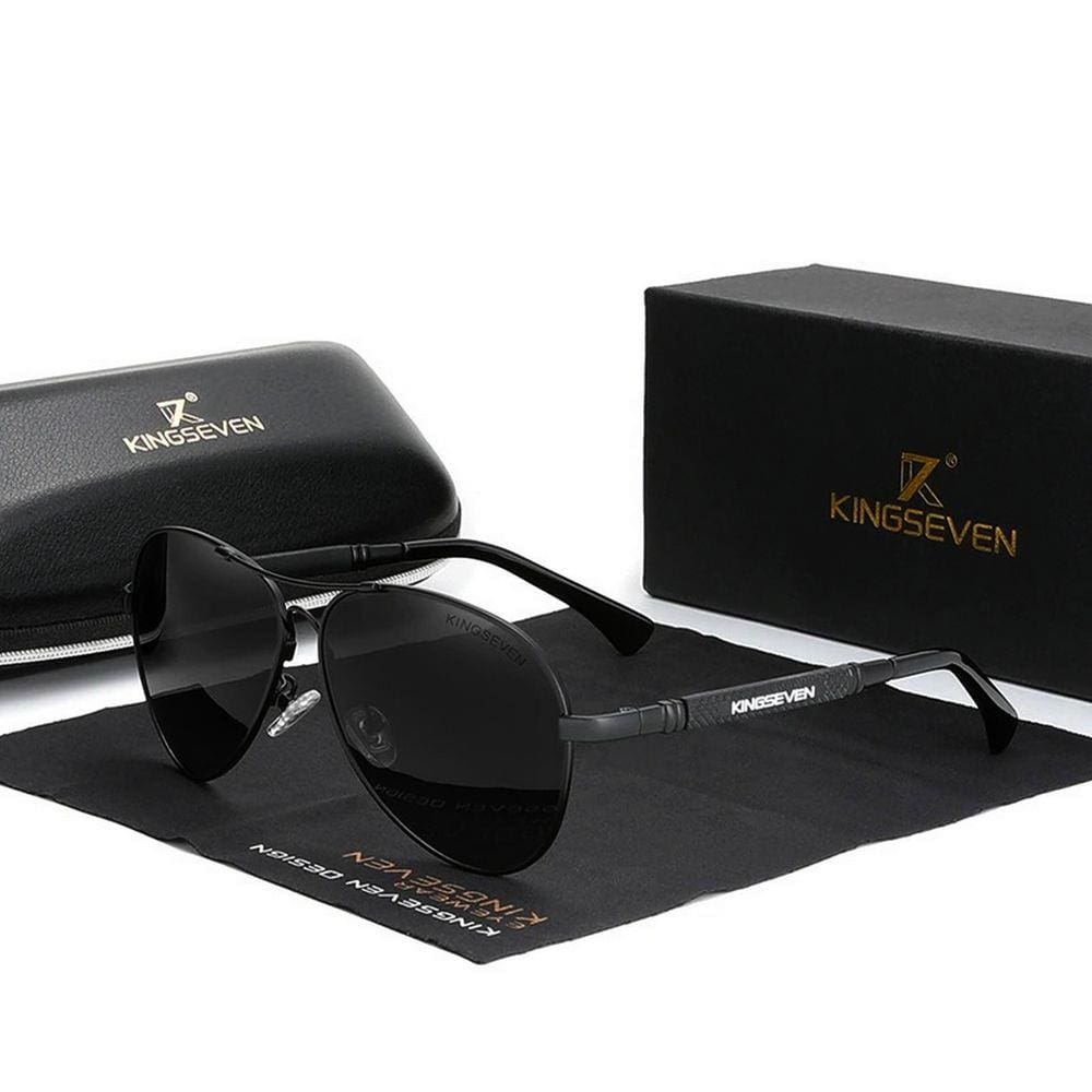 Óculos de Sol Masculino Aviador Estilo Militar Kingseven Polarizados