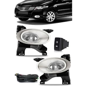 Kit Farol de Milha Honda City 2009 2010 2011 - Moldura Aro Cromo