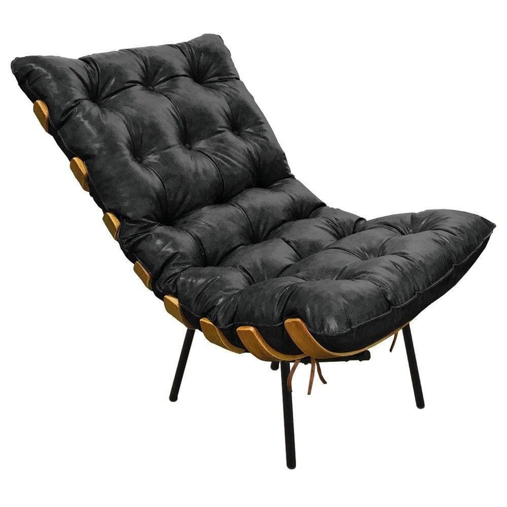 Poltrona Costela Corano Base de Metal D´rossi Preto