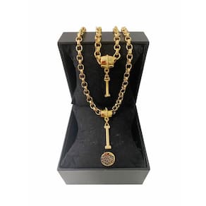 Colar + Pulseira Elo Português Grosso 6mm Letra "I"