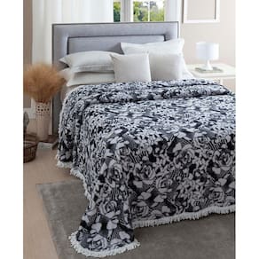 Colcha Chenille Jolitex Com Franja Valentina 220x240m Chumbo
