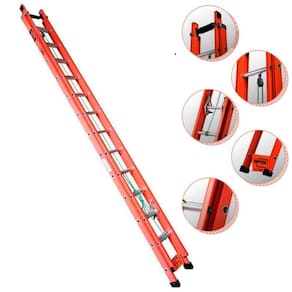Escada de Fibra de Vidro 26 Degraus Extensível 4,8 x 8,1 Metros EAFD-26 SÍNTESE