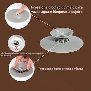 Tampa Silicone Pia Cozinha Ralo Banheiro Tanque Filtro