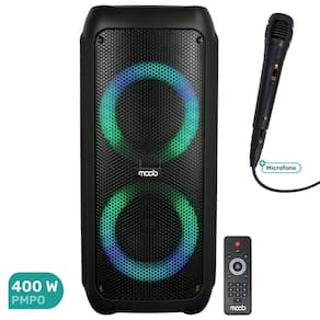 Caixa Amplificadora Moob Urban 400W Entradas USB/AUX, Entrada Guitarra e Microfone, Rádio FM, TWS Bluetooth